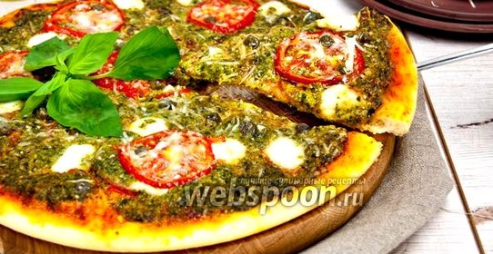 Пицца с соусом песто