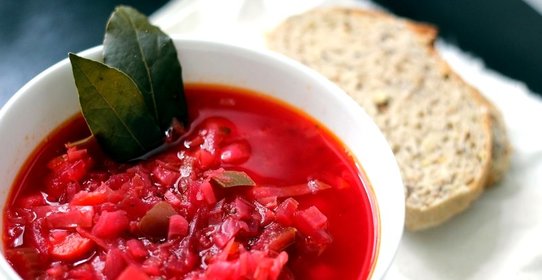 Постный борщ с грибами