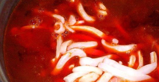 Борщ с кальмарами