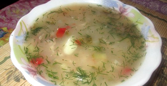 Рассольник со свининой