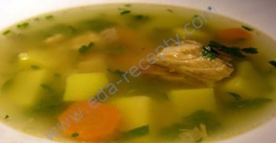 Уха из горбуши с томатами