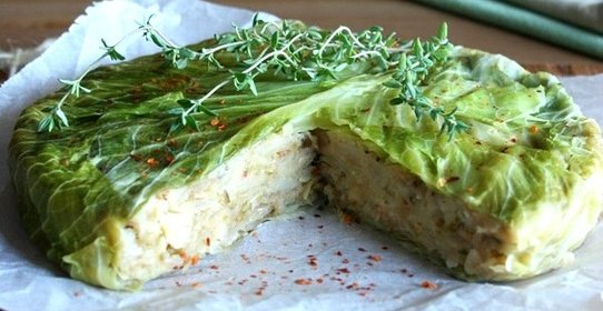 Диетический пирог с капустой