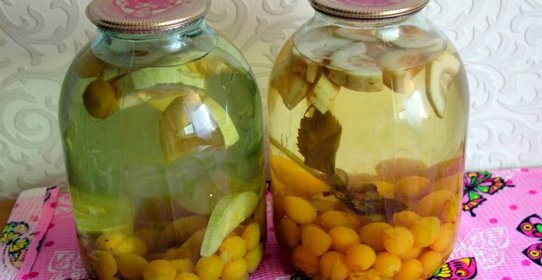 Компот из алычи с кабачком