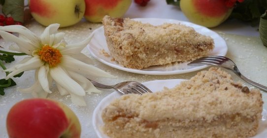Творожно-яблочный пирог