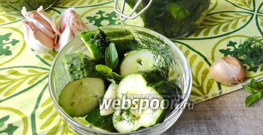 Малосольные мятные огурцы