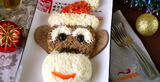 Салат Новогодняя обезьянка