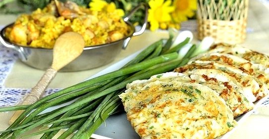 Блинчики с сыром и зеленью