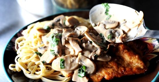 Отбивные с грибами