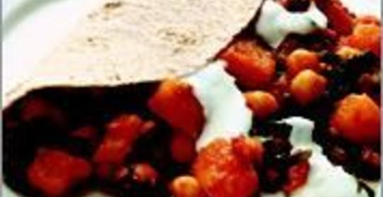 Пряные овощи в лепешке