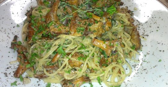 Паста с лисичками и тимьяном в сливочном соусе