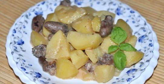 Картошка с сердечками куриными
