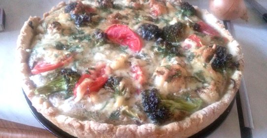 Киш с курицей и цукини