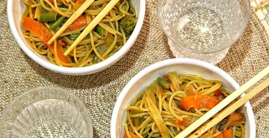 Лапша с овощами