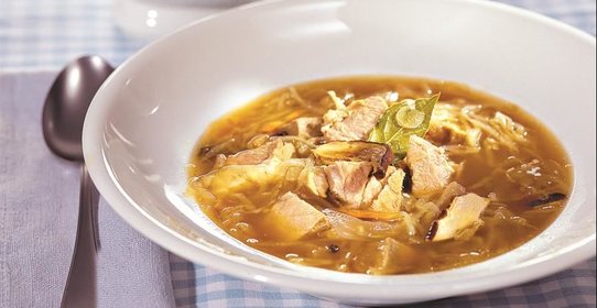 Щи из квашеной капусты с грибами