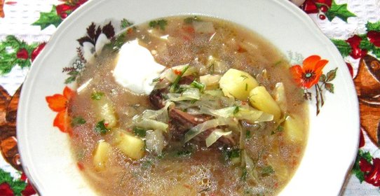 Борщ с квашеной свеклой