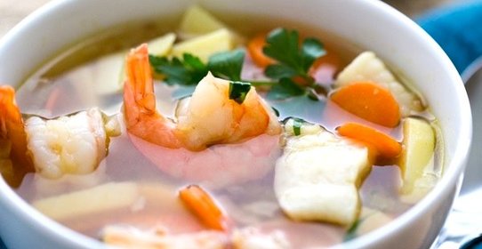 Уха с креветками