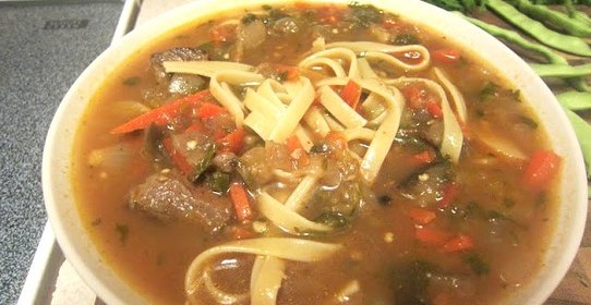 Лагман с баклажанами