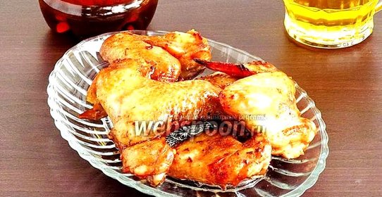 Крылышки к пиву в остром соусе, запечённые в аэрогриле