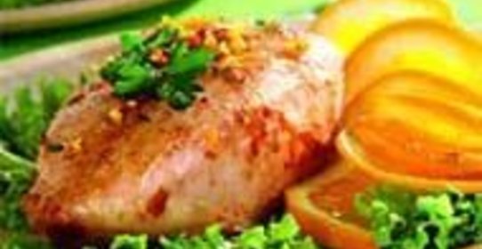 Жареная курица с хересом и апельсином