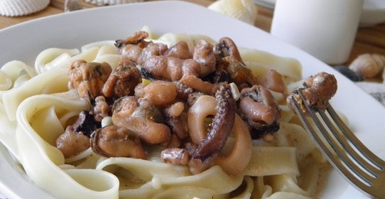 Лапша с морепродуктами