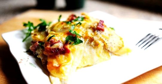 Запеченный картофель с ветчиной