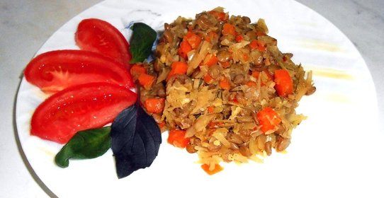Капуста с чечевицей