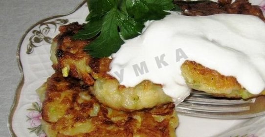 Кабачковые оладьи с картошкой