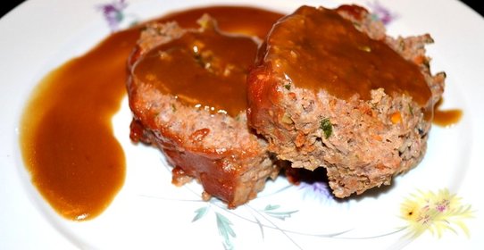 Мясной хлеб (meatloaf) с подливом