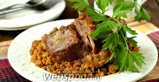 Баранина с машем, тушёные в мультиварке