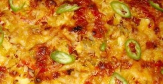 Пицца на кефире с курицей в духове