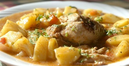 Картофель с острым соусом