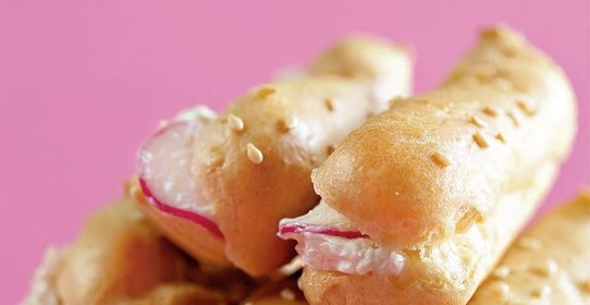 Эклеры с креветками