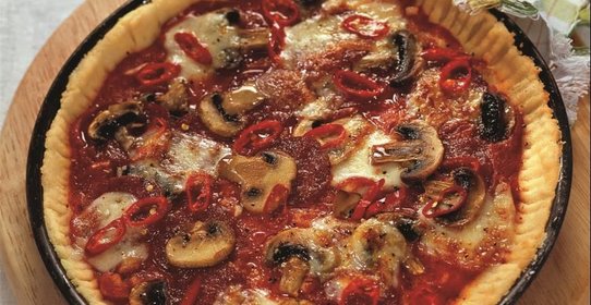 Картофельная пицца с салями