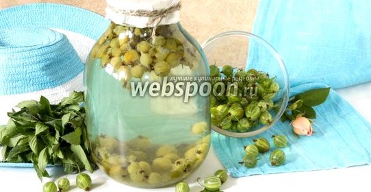 Компот из крыжовника и мяты