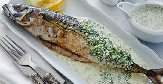 Скумбрия под чесночным соусом в мультиварке