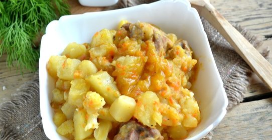 Цветная капуста с мясом и картошкой