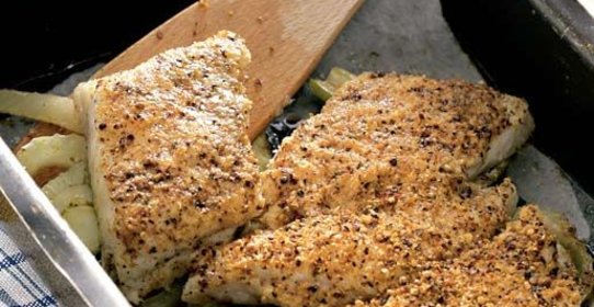 Запеченный морской язык с фенхелем