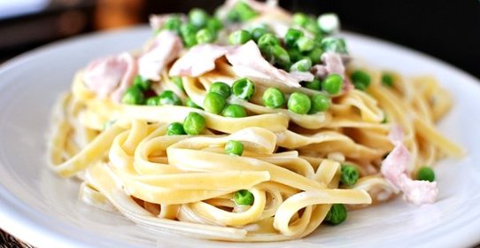 Фетучини с ветчиной