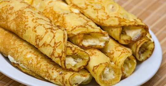 Блинчики с творожно-лимонной начинкой