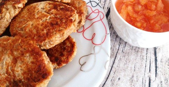 Постные овсяные оладьи с бананом