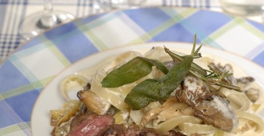 Маринованная в пиве говядина с вешенками