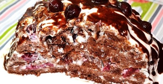 Домашний торт с вишней