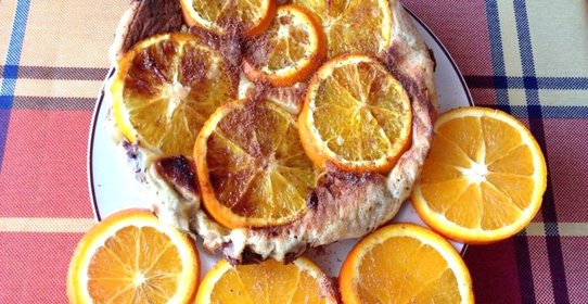 Перевернутый апельсиновый пирог с шоколадом