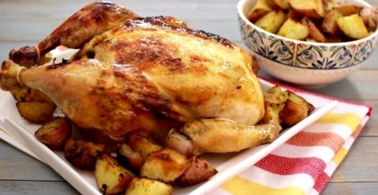 Запеченная курица с картошкой