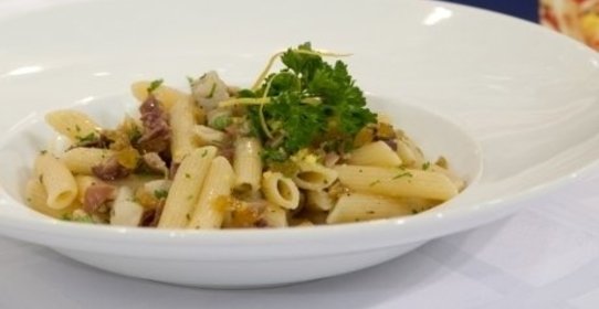 Пенне ригате Barilla с треской и черными оливками