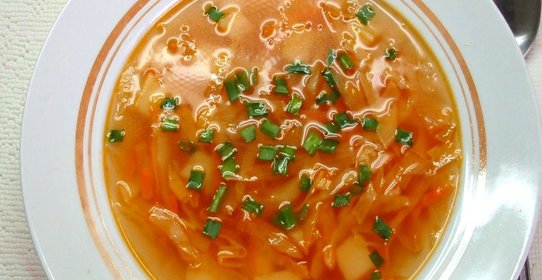 Постные щи из свежей и квашеной капусты
