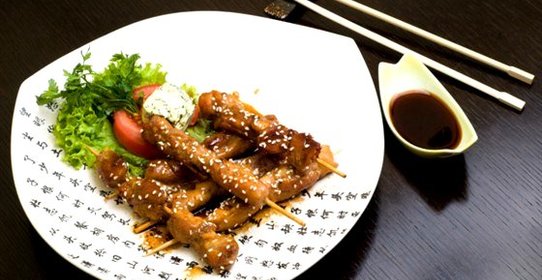 Шашлыки из морского ангела в кунжуте