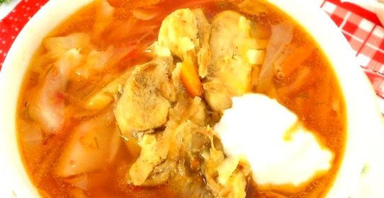 Борщ с курицей в мультиварке