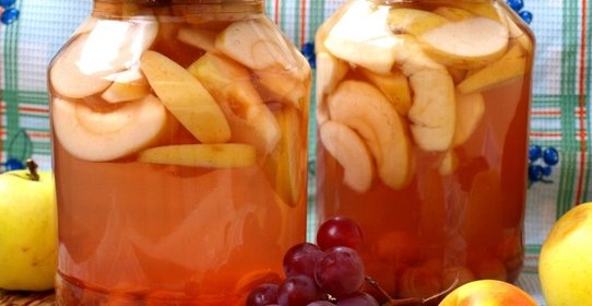 Компот из яблок с виноградом на зиму