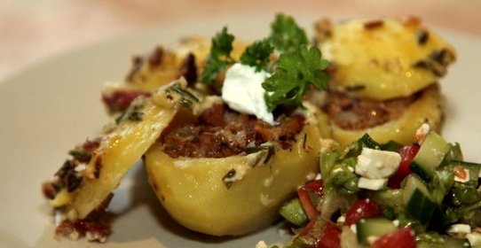 Фаршированный картофель грибами